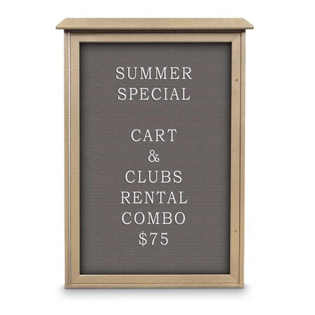 United Visual Products Outdoor Enclosed Combo Board, 72"x36", Gold Frame/Green & Cloud UVCB7236ODG-GREEN-CLOUD